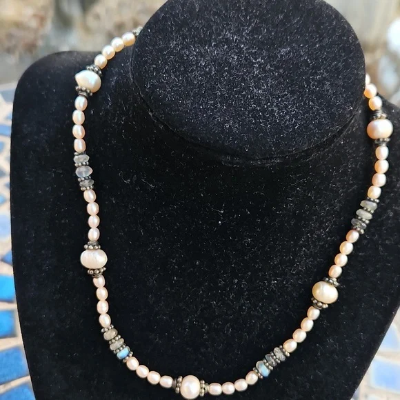 Elegant Pearl and Sterling Silver Necklace